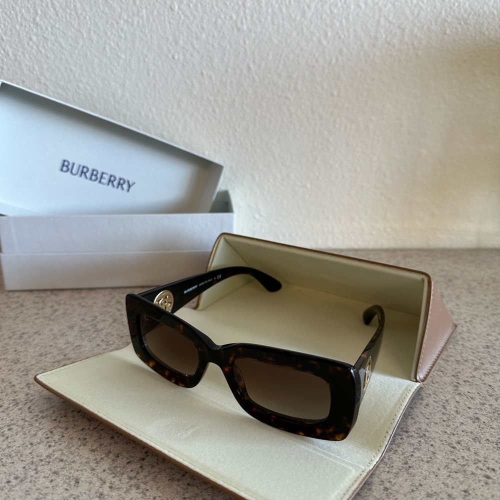 Burberry Brown Rectangular Sunglasses - image 1